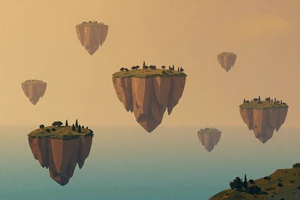 Aethon Drift: An indie exploration game with floating islands and golden painterly landscapes